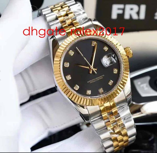 

luxury men watch 36mm 116234 116233 datejust diamond dial stainless asia 2813 movement automatic 18k gold mens jubilee watches, Slivery;brown