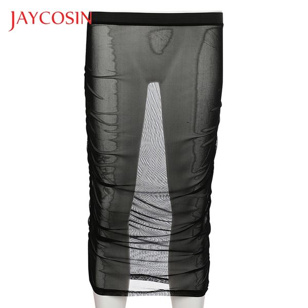 

jaycosin perspective beachwear short dress fashion women sunscreen tight mesh skirt summer season daily beach occasion, Black