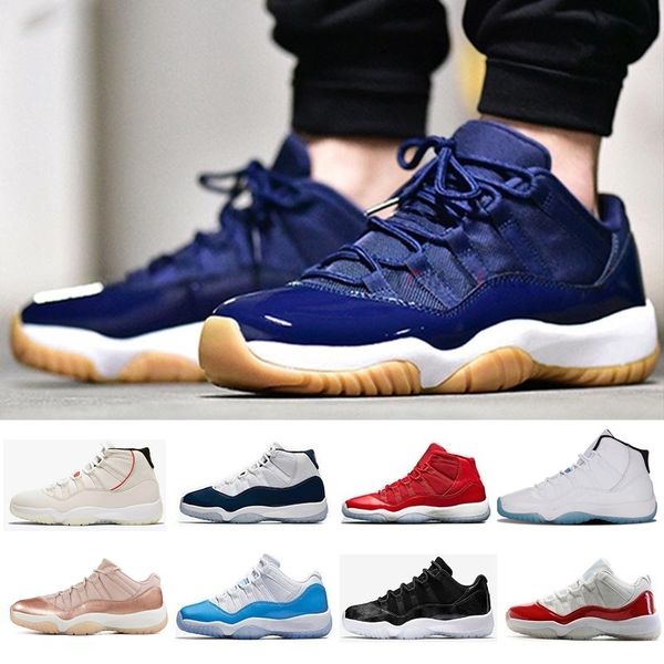 

new 11 xi high low le men women basketball shoes 72-10 concord bred space jam legend blue bred gym red white s black grey teal 11s j11 snea