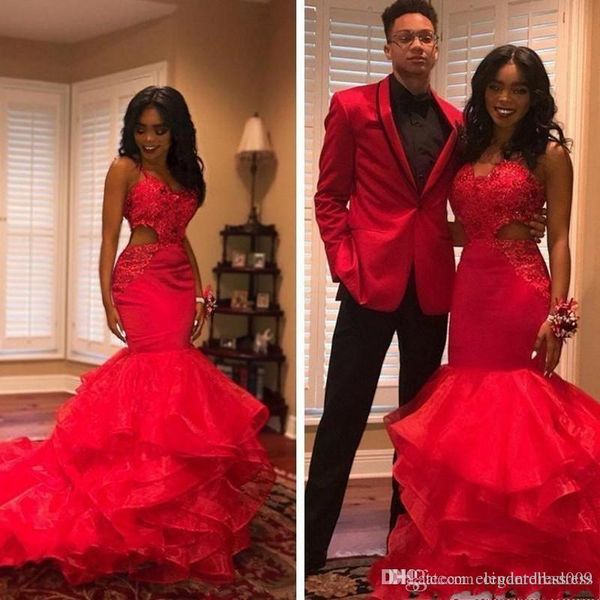 

2019 сексуальный красный русалка выпускного платья длинные ремни спагетти кружева аппликация бусины длиной до пола длинные вечерние платья в, Black