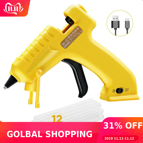 

lithium battery melt glue gun 8w 3.6v usb charging wireless sol tool using 7mm glue stick