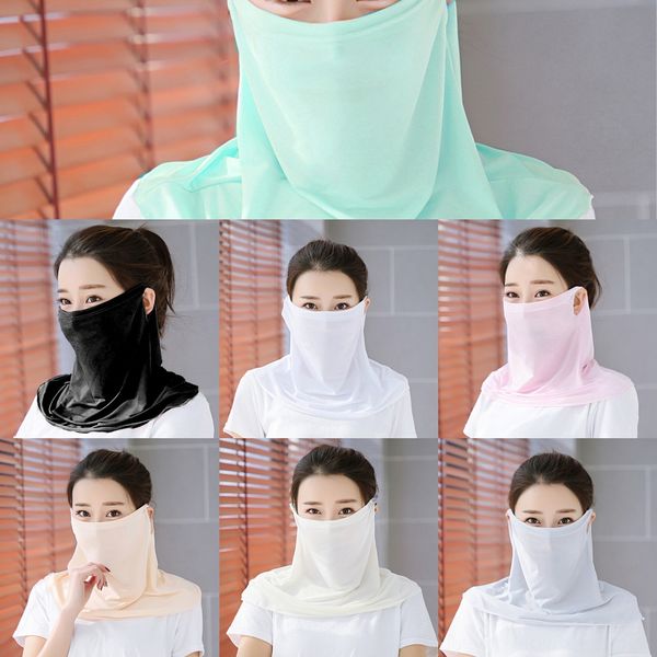 

cqbtu face cold scarf mask feeling outdoor windproof half face dust-proof sunshade masks scarf dust mask ear type party masks, Black