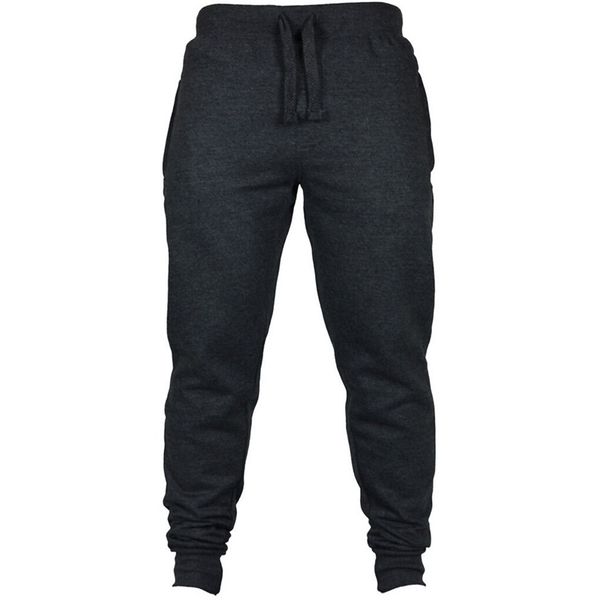 

2020 cotton men full sportswear pants casual elastic cotton mens fitness workout pants skinny sweatpants trousers jogger pants, Black