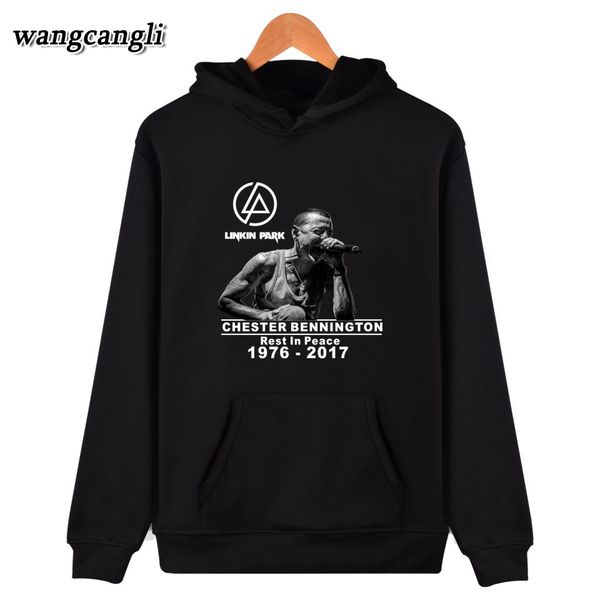 

осень новые поступления хип-хоп толстовка linkin park толстовки честер рип толстовка повседневная harajuku куртка одежда moletom masculino, Black