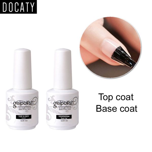 

docaty 15ml no wipe base coat transparent gel nail polish uv led soak off nail art long lasting gel varnish lacquer, Red;pink