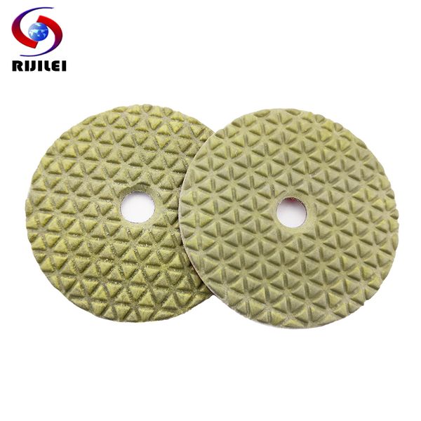 

rijilei 10pcs/lot 100mm diamond dry polishing pad 4 inch marble polishing pads use for granite concrete floor dpd01