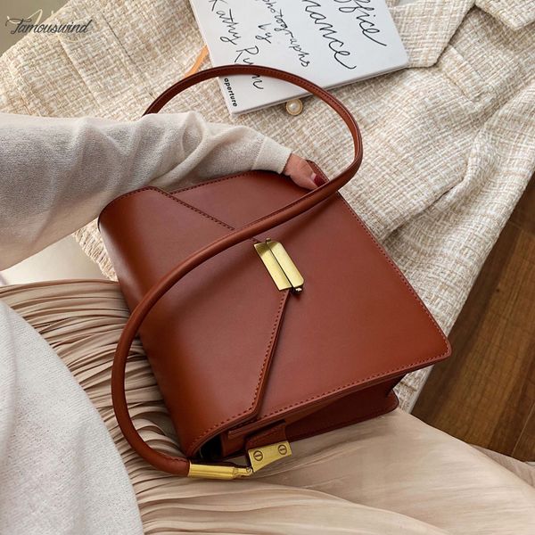 

uxury brand female square bag 2020 fashion new pu leather womens designer handbag lock shoulder messenger bag