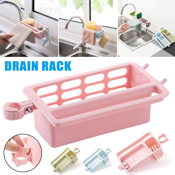

drain rack water faucet sink sponge soap rag storage shelf holder home kitchen tool adjustable gq999