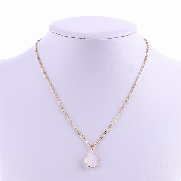 

fashion moon stone necklace water drop shape moon stone pendant necklace for women jewelry wholesale, Silver