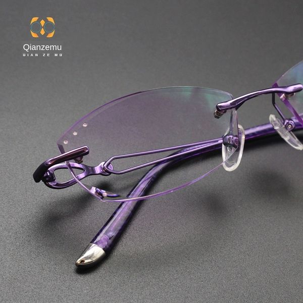 

frame 58036 women's frameless trimming frame myopia myopia glasses 58036 women's frameless trimming glasses, Silver