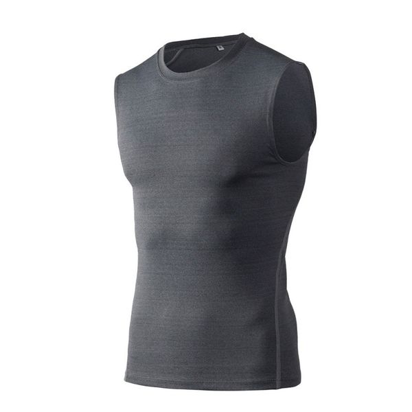 

men running vest compression fitness tights tank quickly dry sleeveless gym clothing summer workout sports shirt running jerseys, Black;blue