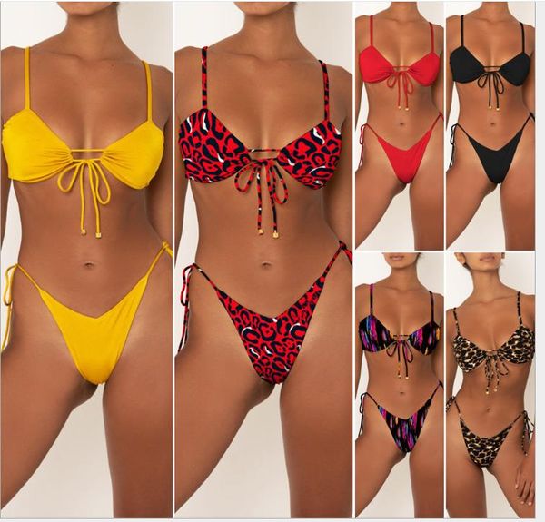 

новый женский купальник с леопардовым принтом и сексуальными бретелями