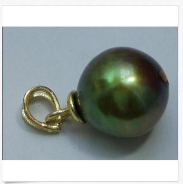 

natural south sea cultured pearl 10 mm 14k yellow gold hoop pendant g, Silver