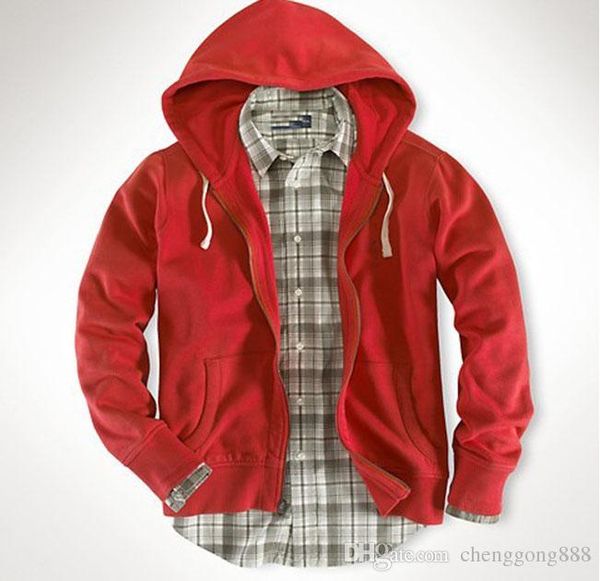 

2017 polo men's zipper cardigan sport hooded hoodies fashion coats jacket sportswear sweatshirts hoodie sizes-xxl, Black