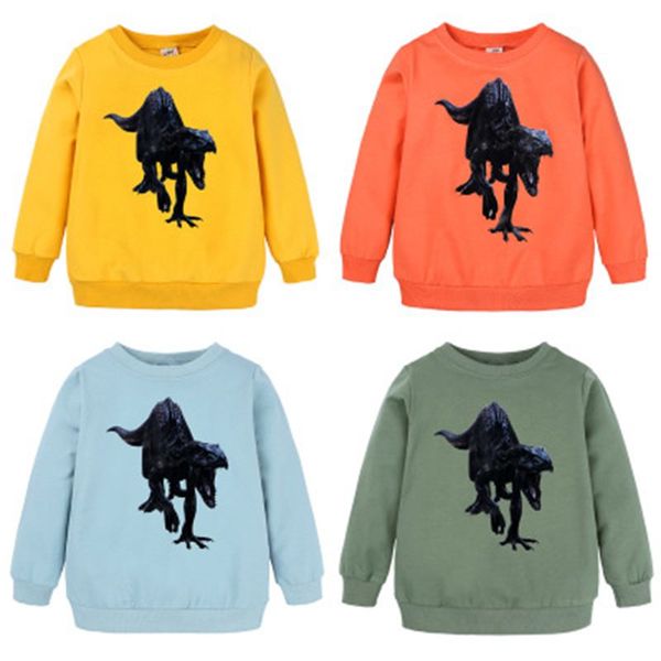 

new t-shirt boys clothes cartoon autumn long sleeve kids sweat shirt dinosaur t shirt clothes baby boys clothing 2-7y, Blue