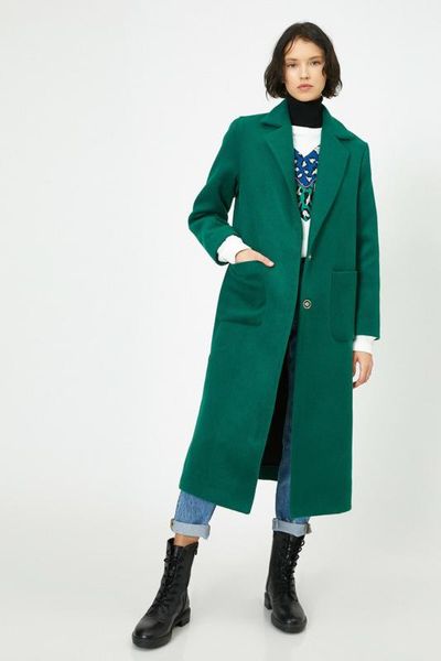 

котон женщины зеленая кнопка futher пальто 0 kak06547ew, Black;brown