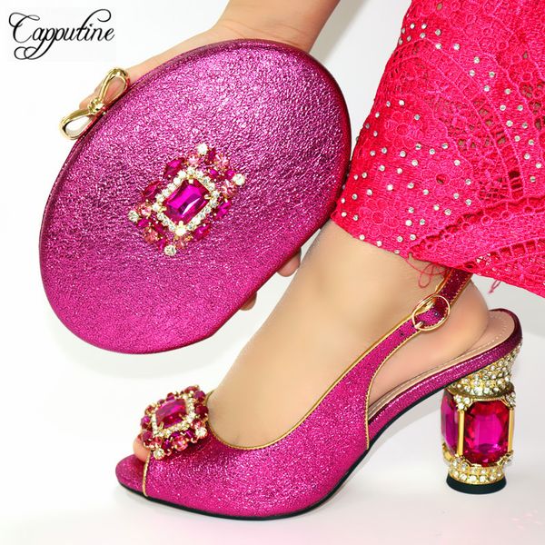 

new fashion summer decorated with rhinestone strang heels 10cm shoes and bag african ladies shoes and matching bag set for party, Black