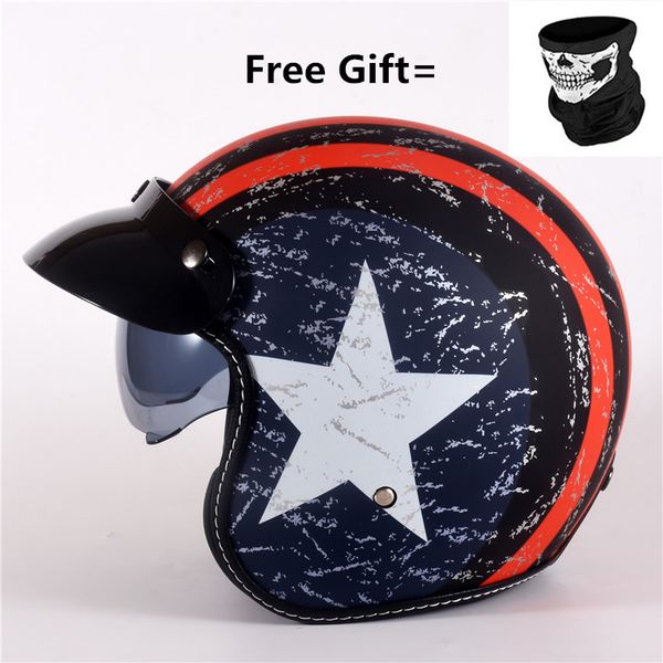

wanli 818 motorcycle helmet retro casco chopper vintage open face old school casque moto cacapete dot matte red color xs to xl