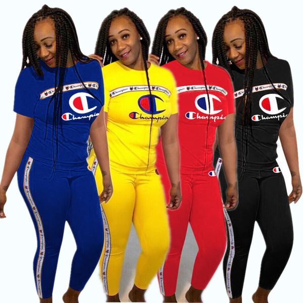 

Sport wear champion track uit women clothe uit boutique hort leeve t hirt pant outfit ummer 2 piece port et a362