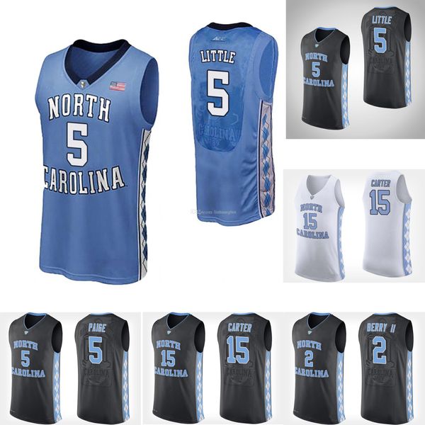 

nassir little youth north carolina tar heels marcus paige black vince carter joel berry ii white stitched college basketball jersey