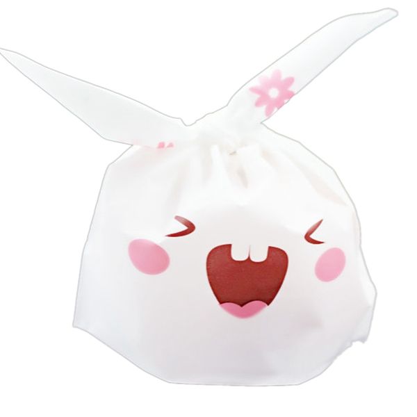 

100pcs bread bag cute long ears plastic candy gift bags container dessert packing baking bags storage bag
