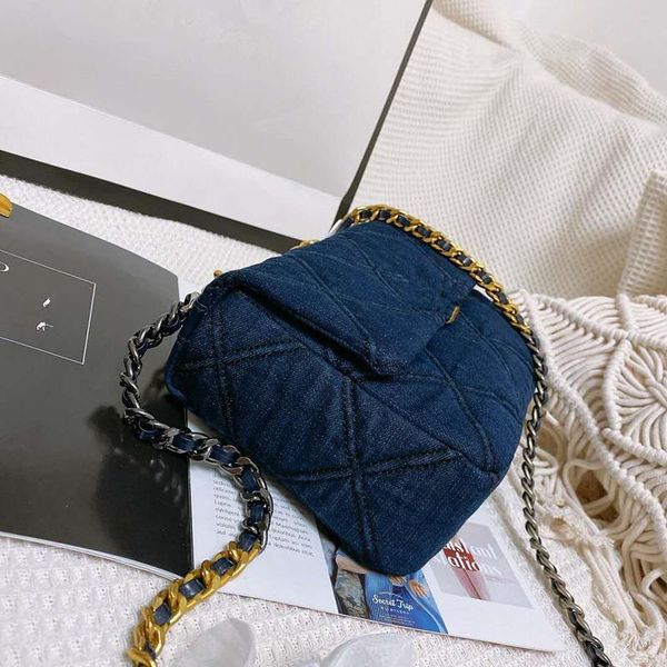

2020 female blue handbag denim the new turbot, flip the chain aslant shoulder bag bucket women bags woman purses luxury handbag