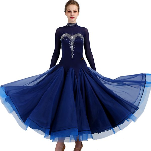 

shiny ballroom dance dresses standard dance practice skirt modern performance clothing waltz/tango stage wear dql1951, Black;red