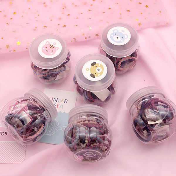 

30pcs/lot boxed small ring rubber bands tie gum ponytail holder elastic hair band headband baby girls hair accessories children, Slivery;white