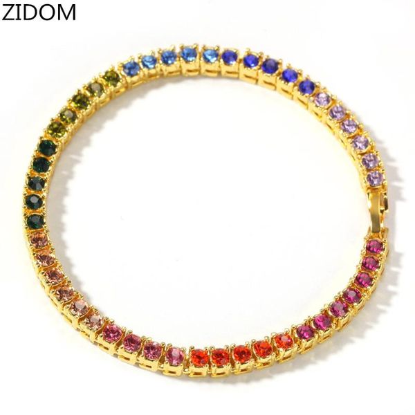 

men hip hop iced out tennis bracelet 1 row 4mm width male hiphop bracelets charm jewelry gifts drop shipping, Black