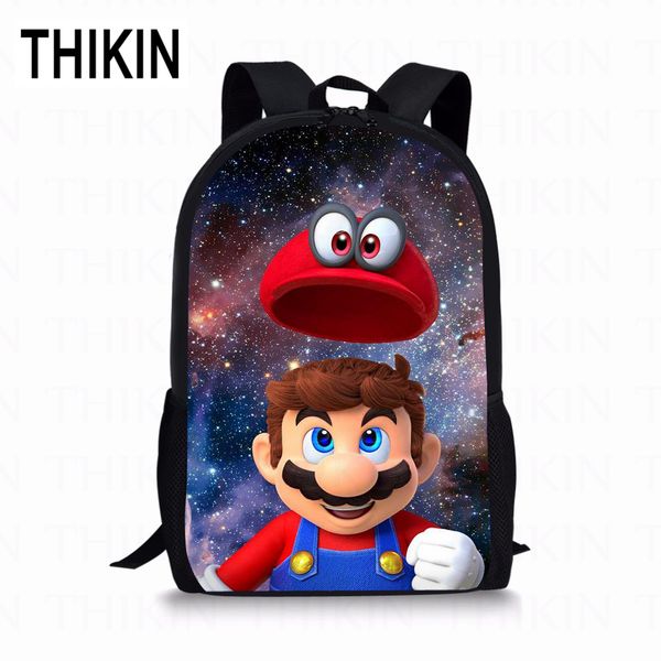 

thikin super mario galaxy print school bags for teen gilrs galaxy star space backpack polyester student popular school backpack