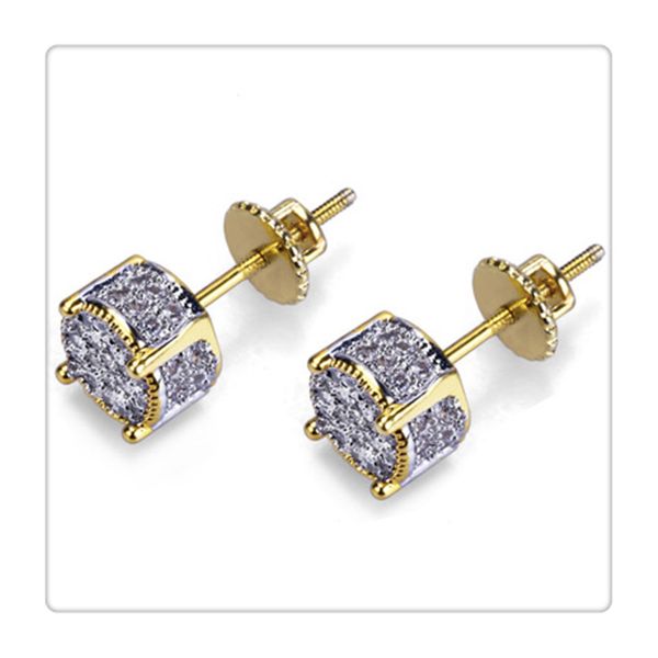 

Fashion Earrings Luxury Brand Jewelry Stud Designer Women Mens Earrings Hip Hop Diamond Stud CZ Rock Punk Round
