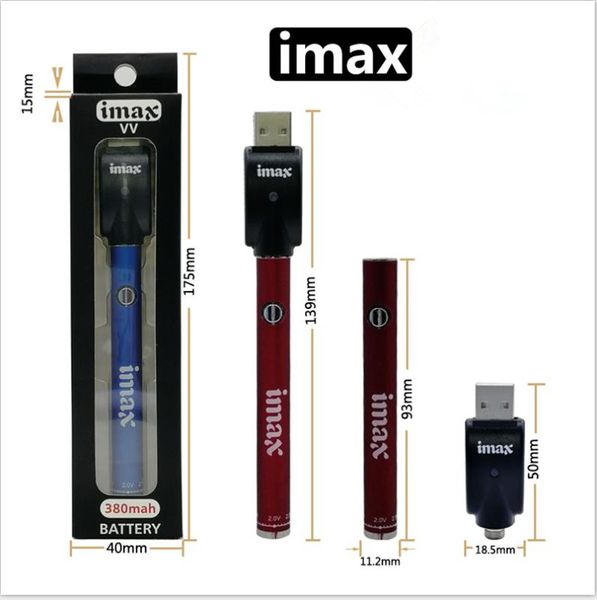 

battery variable bud pack touch vape pen vv preheat box 380mah with black imax voltage battery cartridge usb charger kknbw