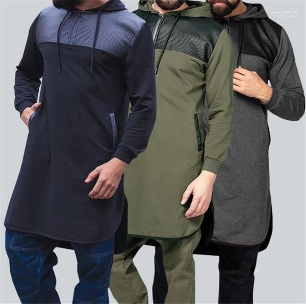 

new arrival mens clothing plus size mens designer hoodies fashion casual panelled zipper hooded long sweatshirts, Black