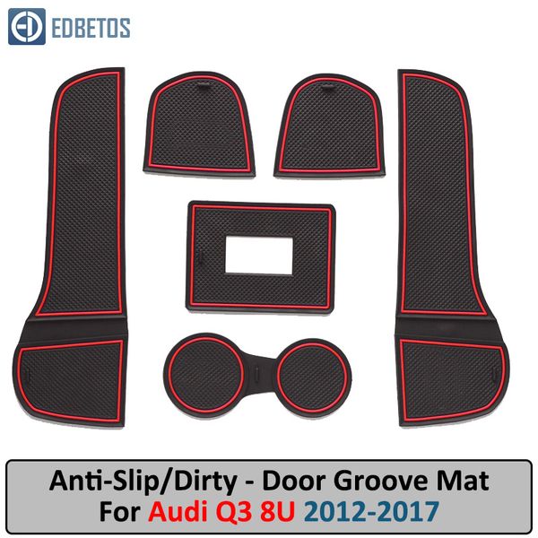 

anti-dirty pad for q3 2012 - 2017 s-line sq3 q3 door groove gate slot anti-slip mat car interiors rubber mat