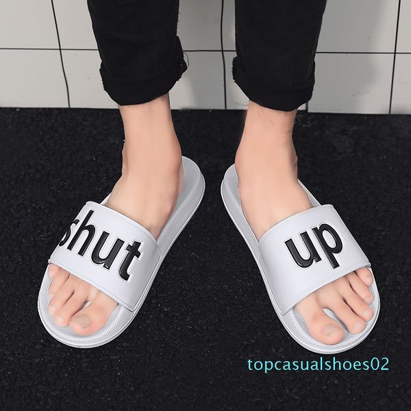 

men slippers big size 36-46 mens shoes casual breathable beach sandals slippers wedge black white flip flops men slides t02