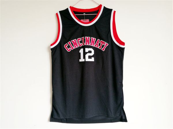 

cincinnati bearcats #12 oscar robertson college basketball jersey - black