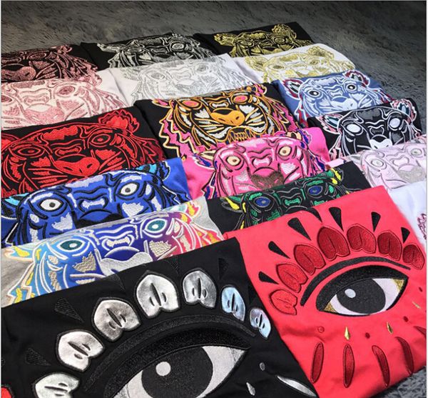 

Лето Дизайнер Футболка Женские Топы Голова Тигра Письмо Печати Футболка Хлопок Ф