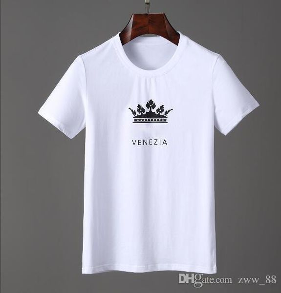 

2020 лето luxury crown venezia печати лондон tee высокое качество футболки мужчин женщины одежда хлопок повседневная футболка m-3xl, White;black