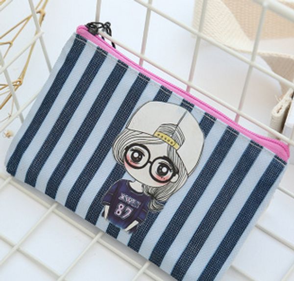 

sell-2023 candy color striped cosmetic bags/coin purses/wallets holders