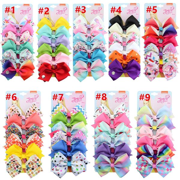 

48 color 5 quot jojo hair bow girl colorful print barrette girl hair acce orie rainbow unicorn kid unicorn party hair clipper