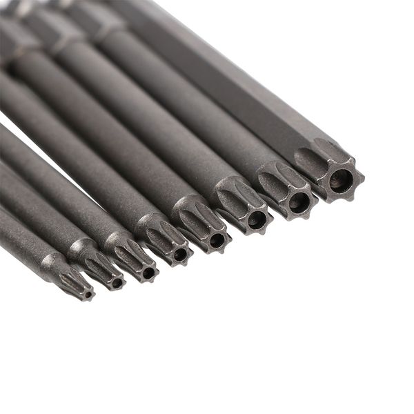 

8pcs 100mm/150mm magnetic torx screwdriver bits 1/4" hex shank new t8 t10 t15 t20 t25 t27 t30 t40 electric screwdriver head