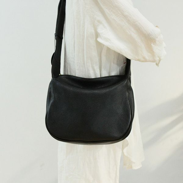 

simple fashion women handbag 100% genuine leather handbag lady casual tote female crossbody messenger purse shoulder bag black