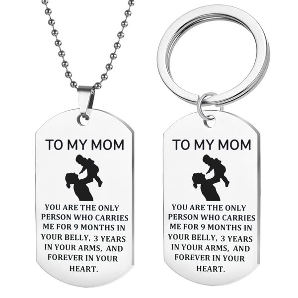 Wholesale Mother Mom Love Son Necklaces Gifts Stainless Steel Dog