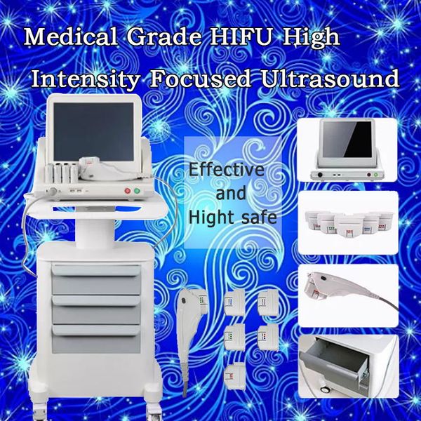 

hifu высокоинтенсивный сфокусированный ультразвук hifu face lift machine anti aging с 3 картриджами или 5 картриджами для лица