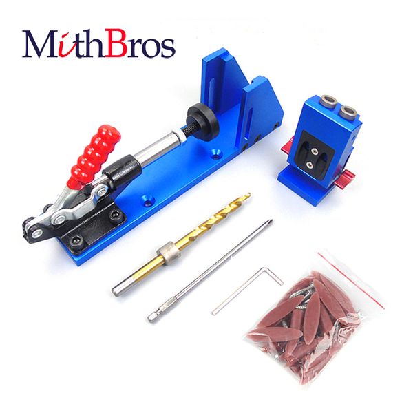 

mithbros upgraded pocket hole jig with toggle clamp and 9.5mm drill bit screwdriver for carpenter wood working & joinery tools