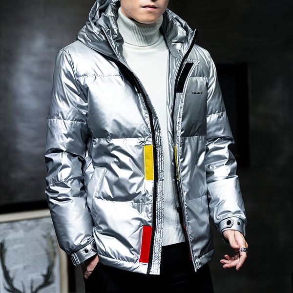 

fashion casual coat hood thick warm waterproof down jacket male winter parkas outerwear winter jacket men abrigos, Black