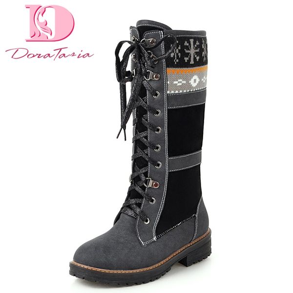 

doratasia large size 43 russia snow boots women winter warm fur boots outdoor non-slip mid-calf shoes woman, Black