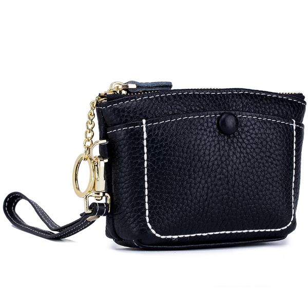 

5pcs/lot coin purse genuine leather women's mini clutch fashion shell wrist strap shopping wallet change purse female small bag, Red;black