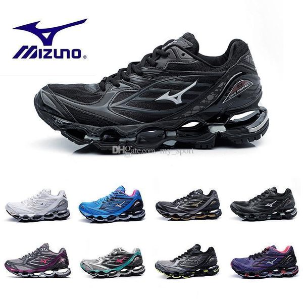 

prophecy mizuno wave 6 running shoes classic black silver mens designer authentic sports women original rainers sneakers shoes