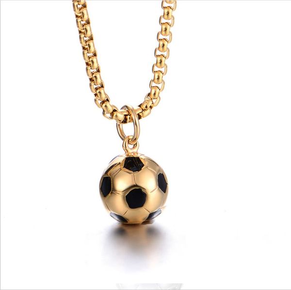 

men hip hop football pendant necklaces stainless steel never fade male fashion pendants necklace hiphop jewelry gifts, Silver